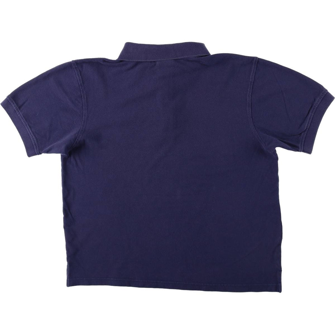 Lacoste LACOSTE French design short sleeve polo shirt men's XL size cotton navy blue type Vintage Second Hand