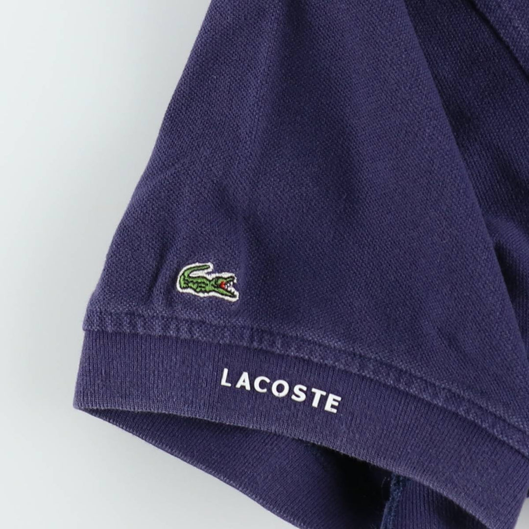 Lacoste LACOSTE French design short sleeve polo shirt men's XL size cotton navy blue type Vintage Second Hand