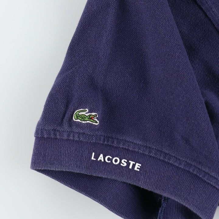 Lacoste LACOSTE French design short sleeve polo shirt men's XL size cotton navy blue type Vintage Second Hand