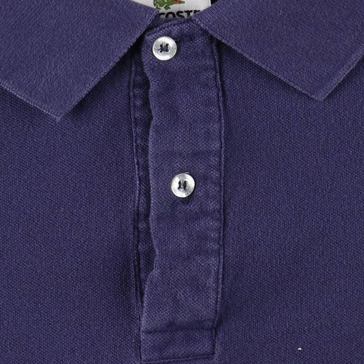 Lacoste LACOSTE French design short sleeve polo shirt men's XL size cotton navy blue type Vintage Second Hand