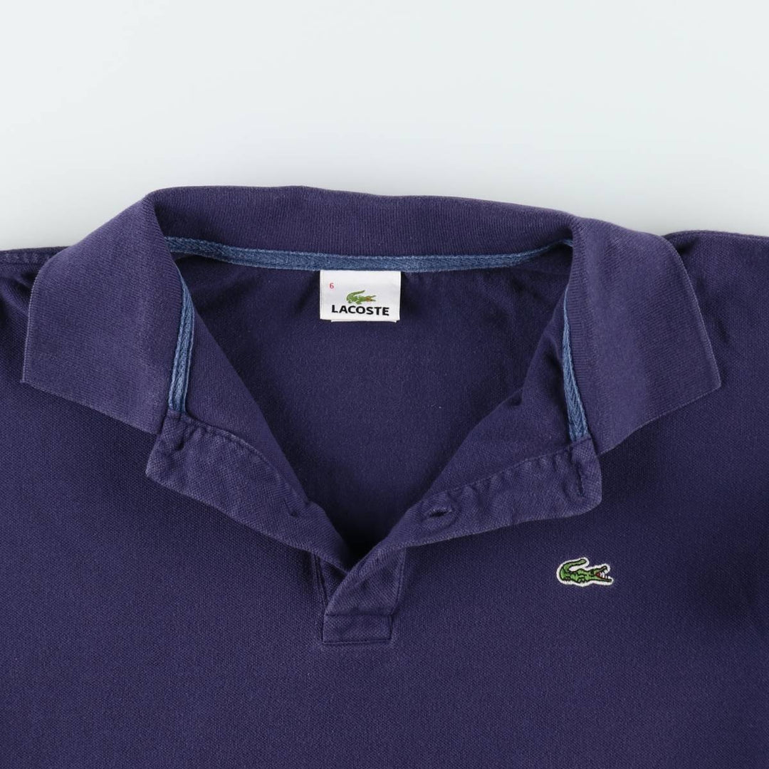 Lacoste LACOSTE French design short sleeve polo shirt men's XL size cotton navy blue type Vintage Second Hand