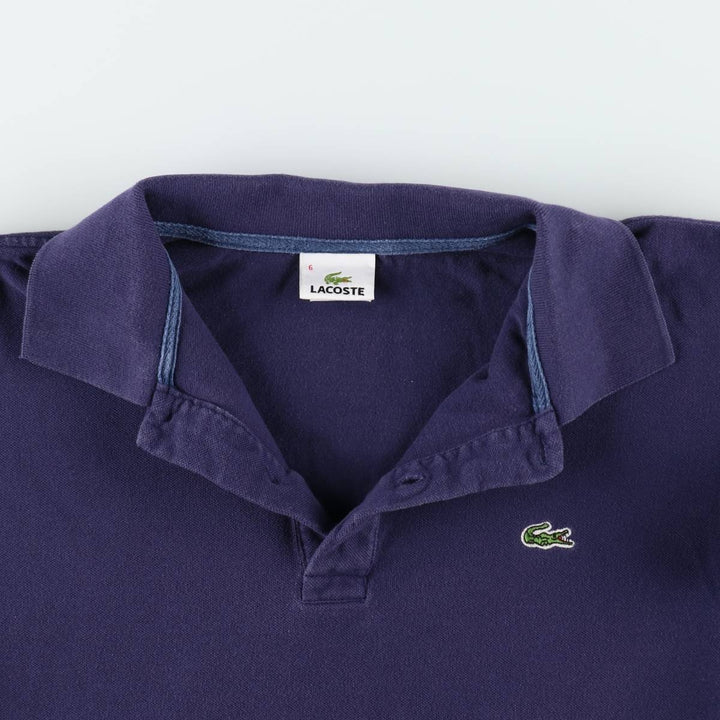 Lacoste LACOSTE French design short sleeve polo shirt men's XL size cotton navy blue type Vintage Second Hand