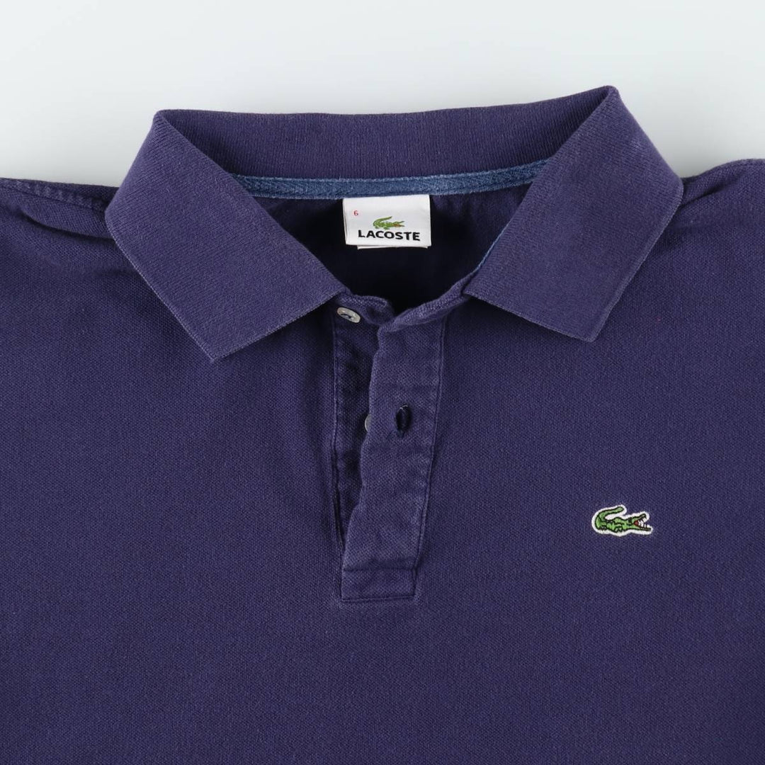 Lacoste LACOSTE French design short sleeve polo shirt men's XL size cotton navy blue type Vintage Second Hand