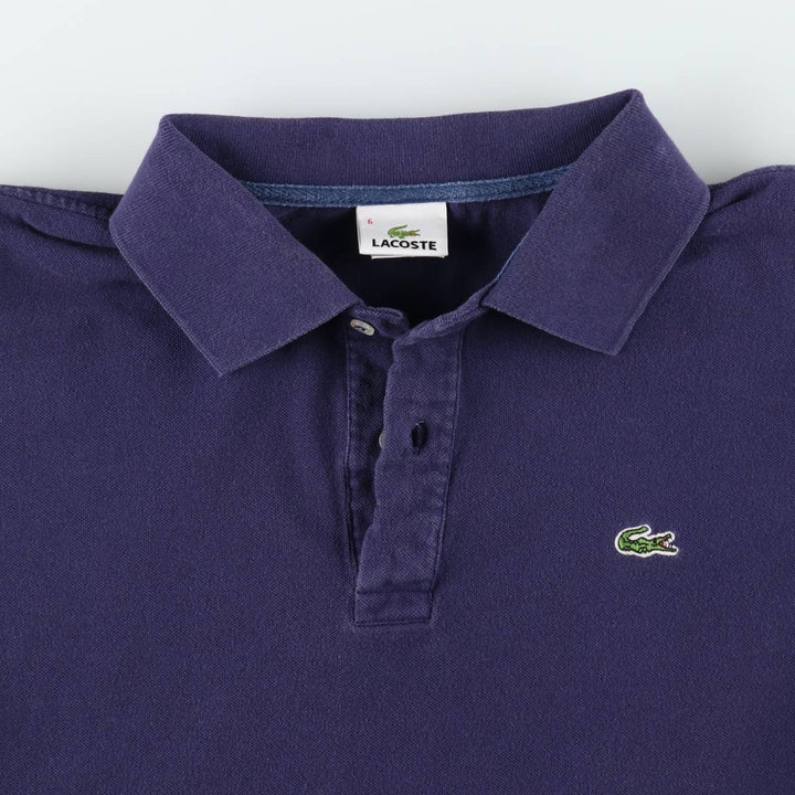 Lacoste LACOSTE French design short sleeve polo shirt men's XL size cotton navy blue type Vintage Second Hand