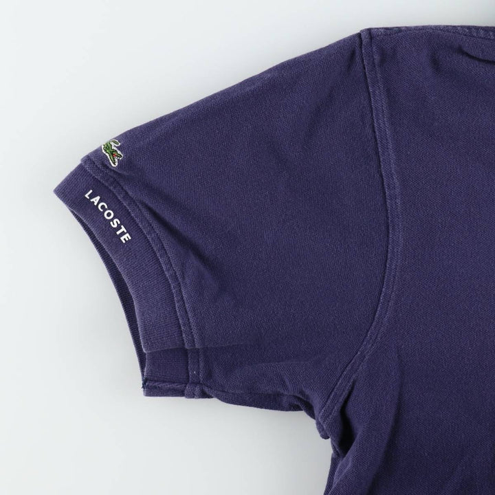 Lacoste LACOSTE French design short sleeve polo shirt men's XL size cotton navy blue type Vintage Second Hand