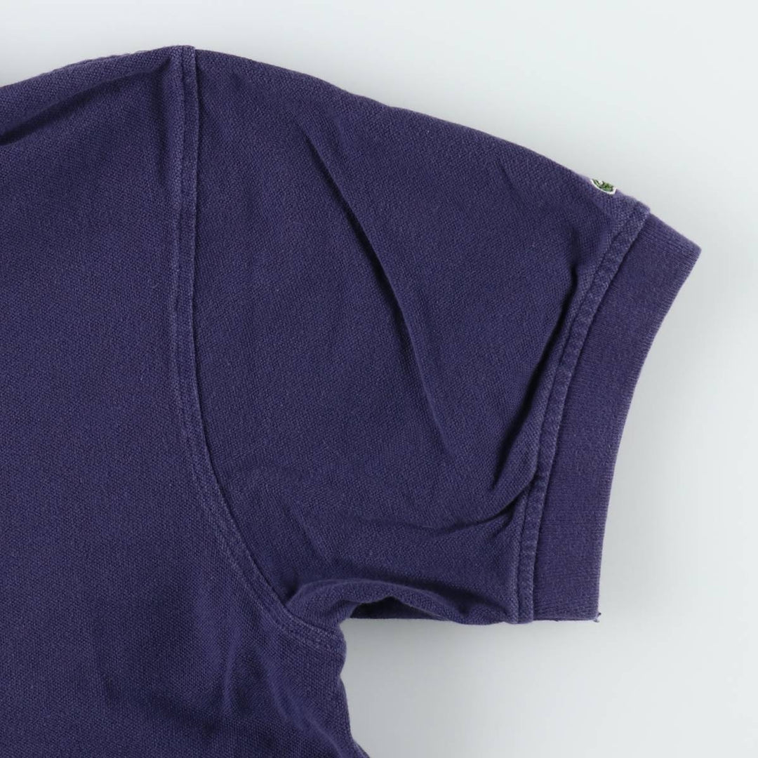 Lacoste LACOSTE French design short sleeve polo shirt men's XL size cotton navy blue type Vintage Second Hand