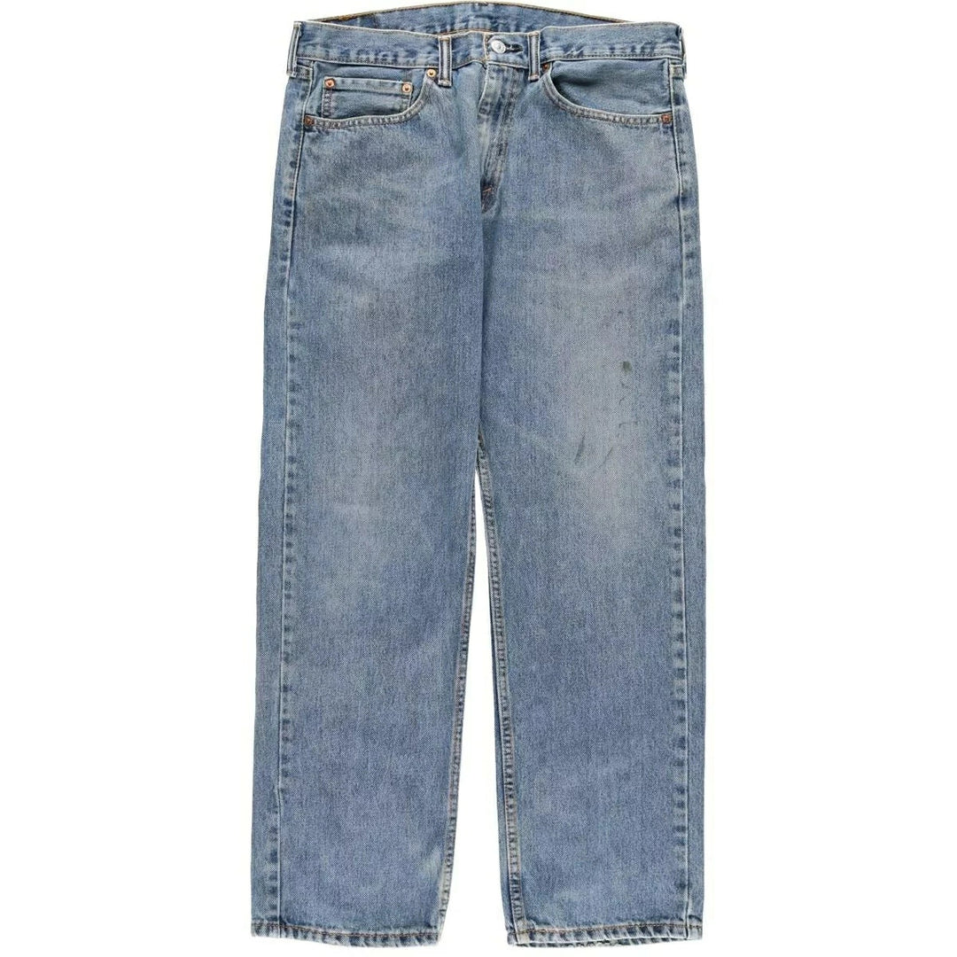 Levi's 505 tapered denim pants for men, size W34 cotton blue type Vintage Second Hand