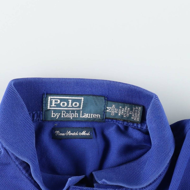 Ralph Lauren POLO by Ralph Lauren short sleeve polo shirt, men's size M Pima Cotton blue type Vintage Second Hand