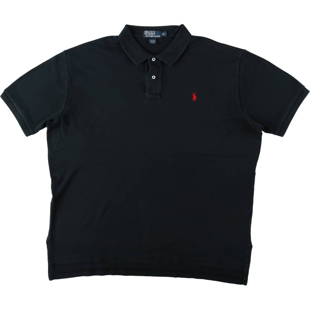 Ralph Lauren POLO by Ralph Lauren short sleeve polo shirt, men's XL size cotton black type Vintage Second Hand