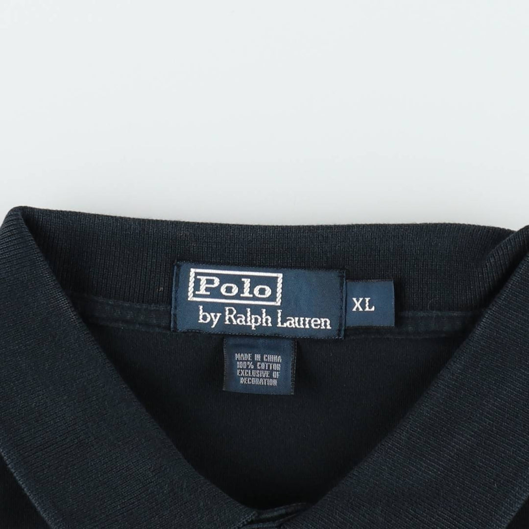 Ralph Lauren POLO by Ralph Lauren short sleeve polo shirt, men's XL size cotton black type Vintage Second Hand