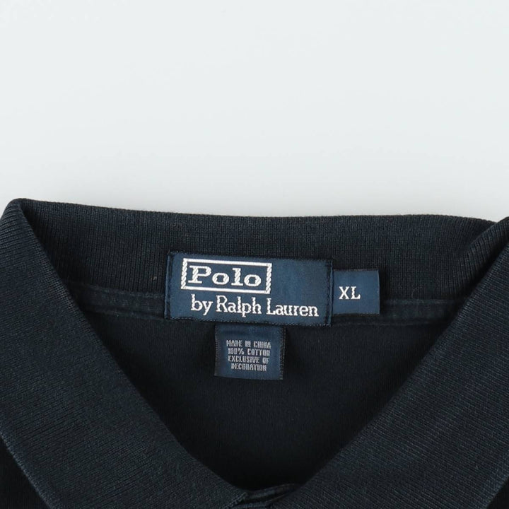 Ralph Lauren POLO by Ralph Lauren short sleeve polo shirt, men's XL size cotton black type Vintage Second Hand