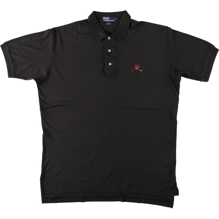 Ralph Lauren POLO by Ralph Lauren short sleeve polo shirt, men's size L cotton black type Vintage Second Hand