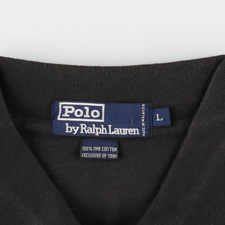 Ralph Lauren POLO by Ralph Lauren short sleeve polo shirt, men's size L cotton black type Vintage Second Hand