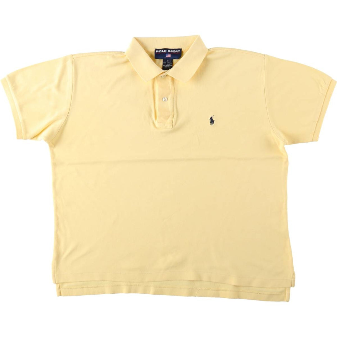 Ralph Lauren POLO SPORT short sleeve polo shirt, men's size L cotton yellow type Vintage Second Hand
