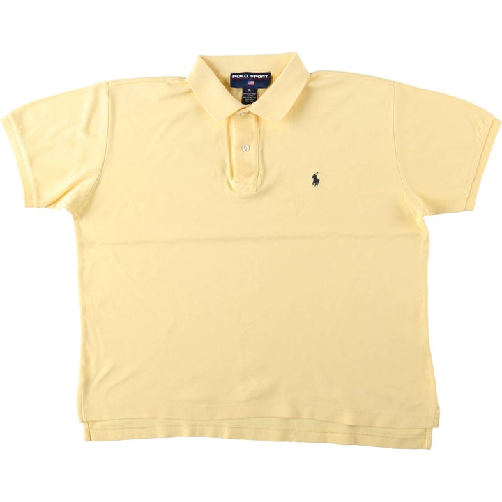 Ralph Lauren POLO SPORT short sleeve polo shirt, men's size L cotton yellow type Vintage Second Hand