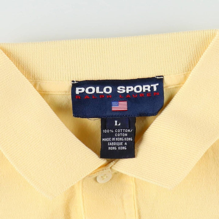 Ralph Lauren POLO SPORT short sleeve polo shirt, men's size L cotton yellow type Vintage Second Hand