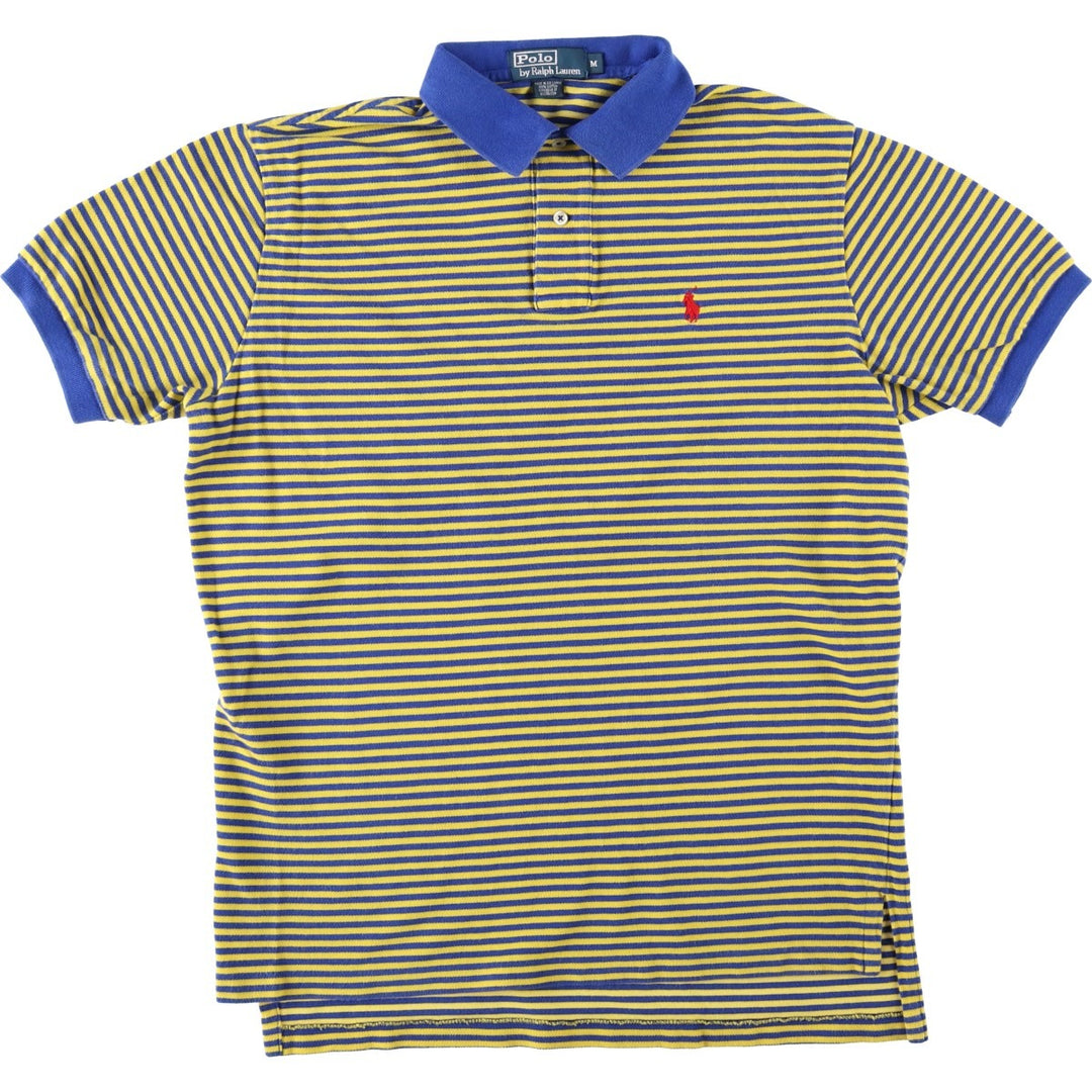 Ralph Lauren POLO by Ralph Lauren short sleeve striped polo shirt, men's size M cotton blue type Vintage Second Hand