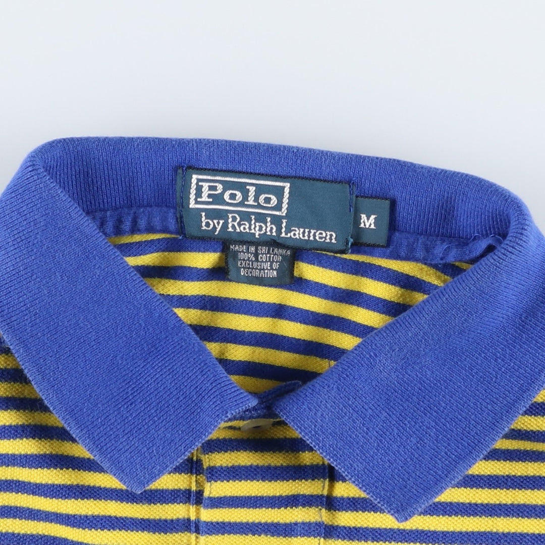 Ralph Lauren POLO by Ralph Lauren short sleeve striped polo shirt, men's size M cotton blue type Vintage Second Hand