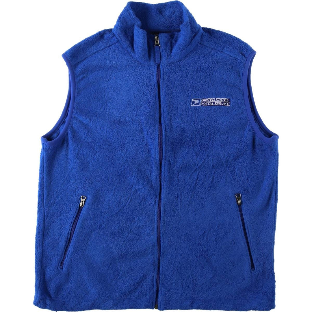 80s-90'S Lands' End fleece vest, men's size L equivalent, vintage. polyester blue type Vintage Second Hand