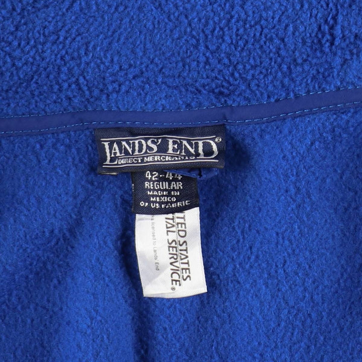80s-90'S Lands' End fleece vest, men's size L equivalent, vintage. polyester blue type Vintage Second Hand
