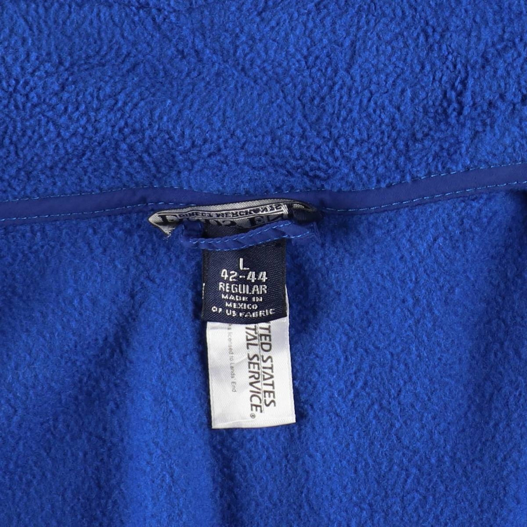80s-90'S Lands' End fleece vest, men's size L equivalent, vintage. polyester blue type Vintage Second Hand