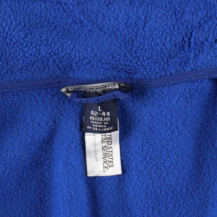 80s-90'S Lands' End fleece vest, men's size L equivalent, vintage. polyester blue type Vintage Second Hand