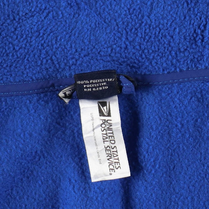 80s-90'S Lands' End fleece vest, men's size L equivalent, vintage. polyester blue type Vintage Second Hand