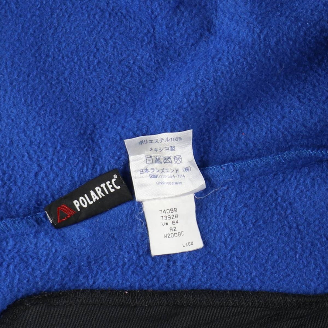80s-90'S Lands' End fleece vest, men's size L equivalent, vintage. polyester blue type Vintage Second Hand