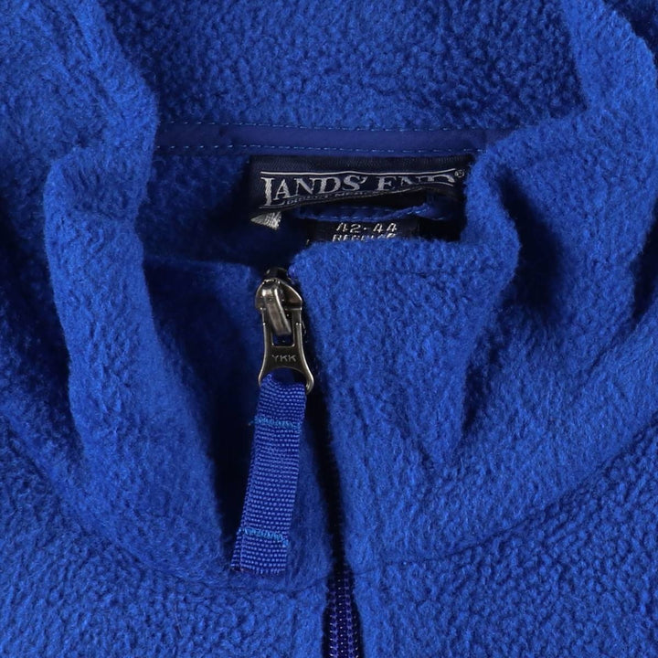 80s-90'S Lands' End fleece vest, men's size L equivalent, vintage. polyester blue type Vintage Second Hand