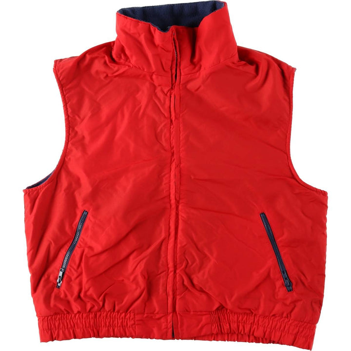 1980'S Columbia Navy Tag Fleece x Nylon Vest, Men's Size XL (Equivalent), Vintage Nylon red type Vintage Second Hand