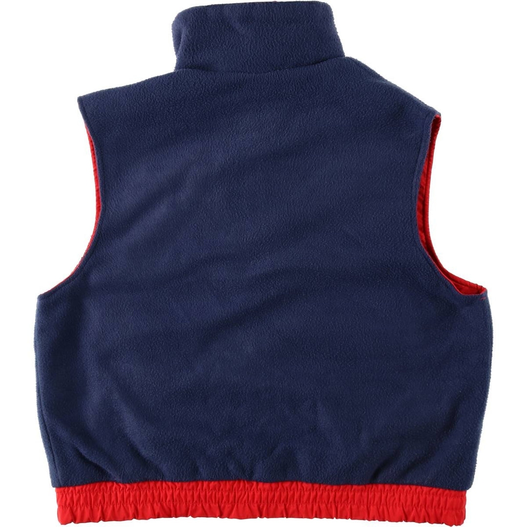 1980'S Columbia Navy Tag Fleece x Nylon Vest, Men's Size XL (Equivalent), Vintage Nylon red type Vintage Second Hand