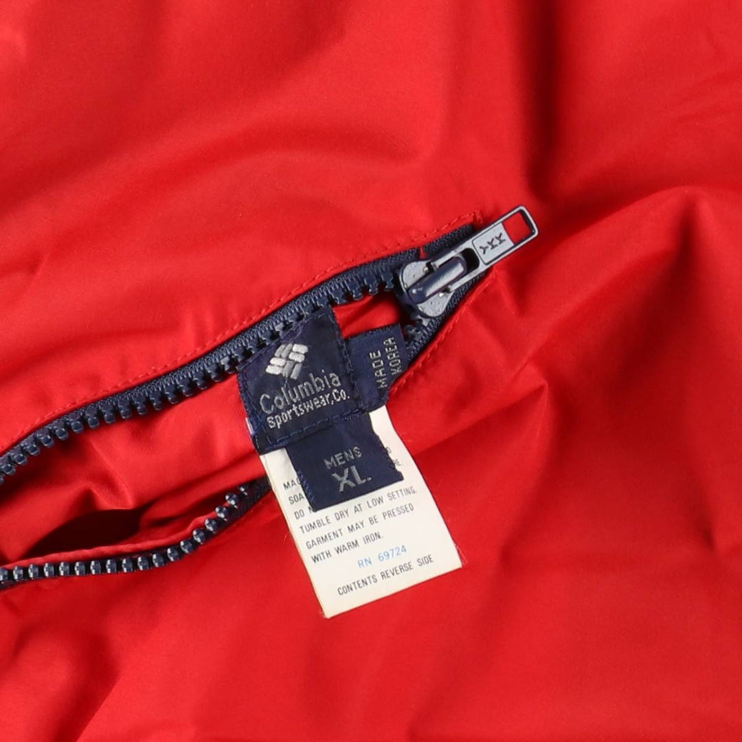 1980'S Columbia Navy Tag Fleece x Nylon Vest, Men's Size XL (Equivalent), Vintage Nylon red type Vintage Second Hand