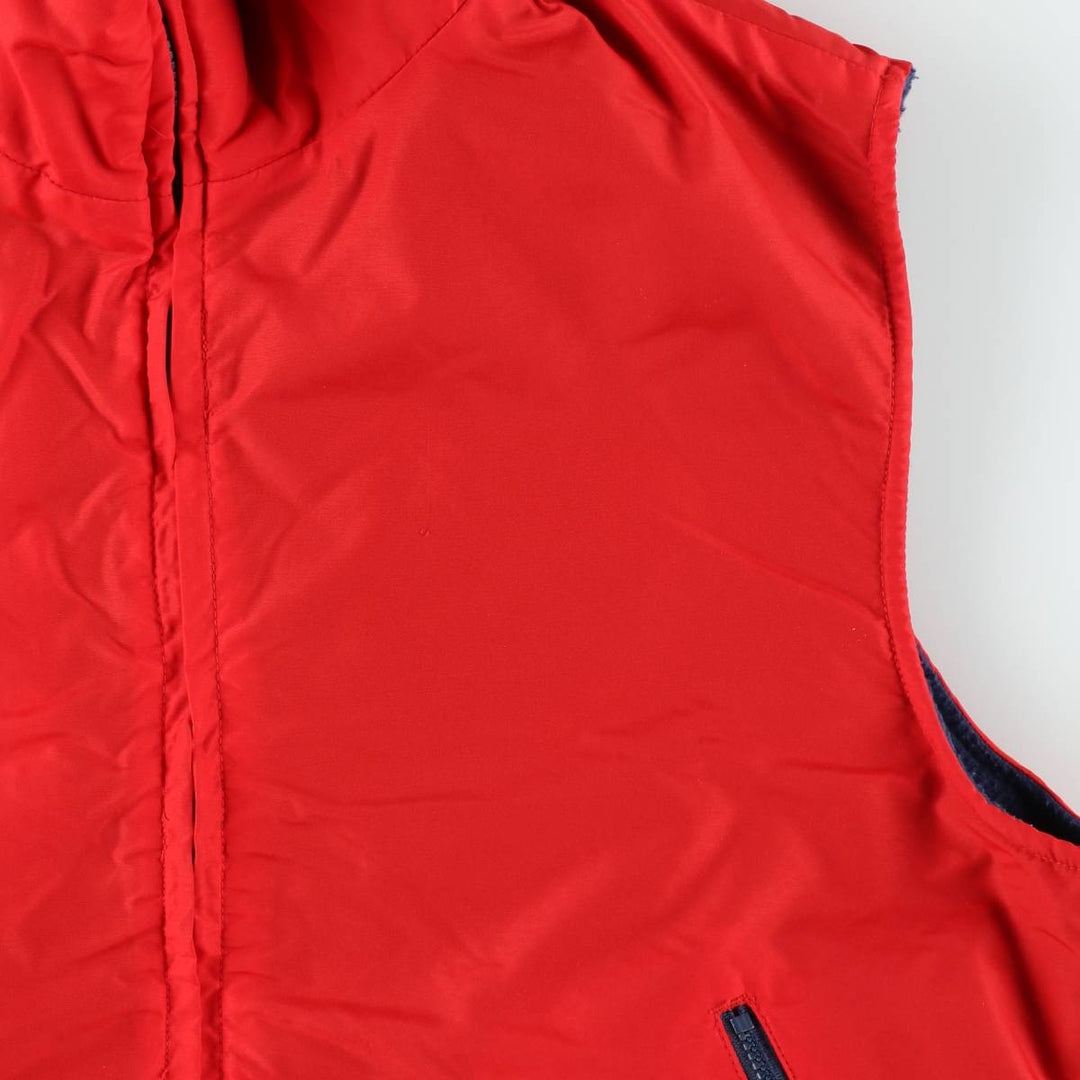 1980'S Columbia Navy Tag Fleece x Nylon Vest, Men's Size XL (Equivalent), Vintage Nylon red type Vintage Second Hand