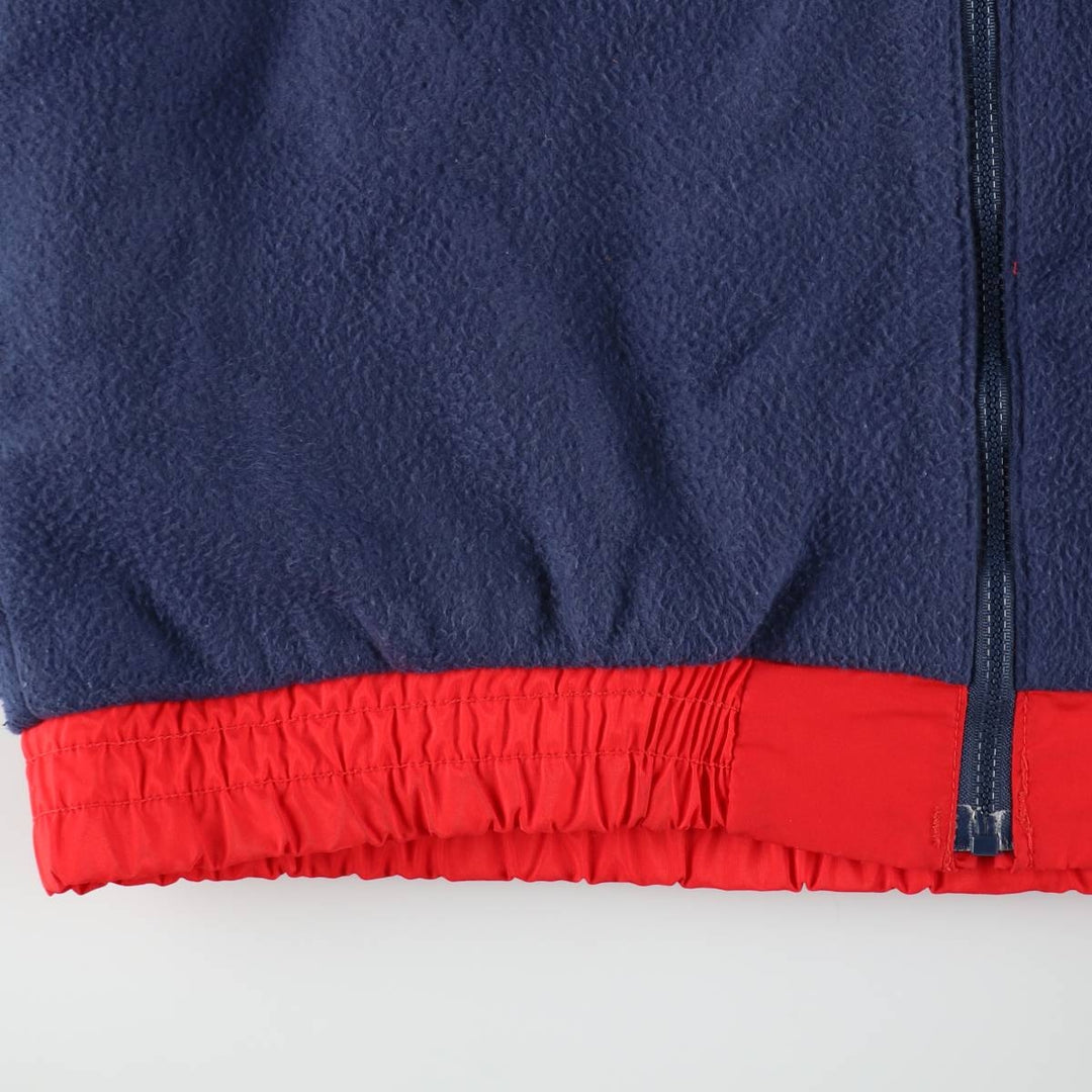 1980'S Columbia Navy Tag Fleece x Nylon Vest, Men's Size XL (Equivalent), Vintage Nylon red type Vintage Second Hand