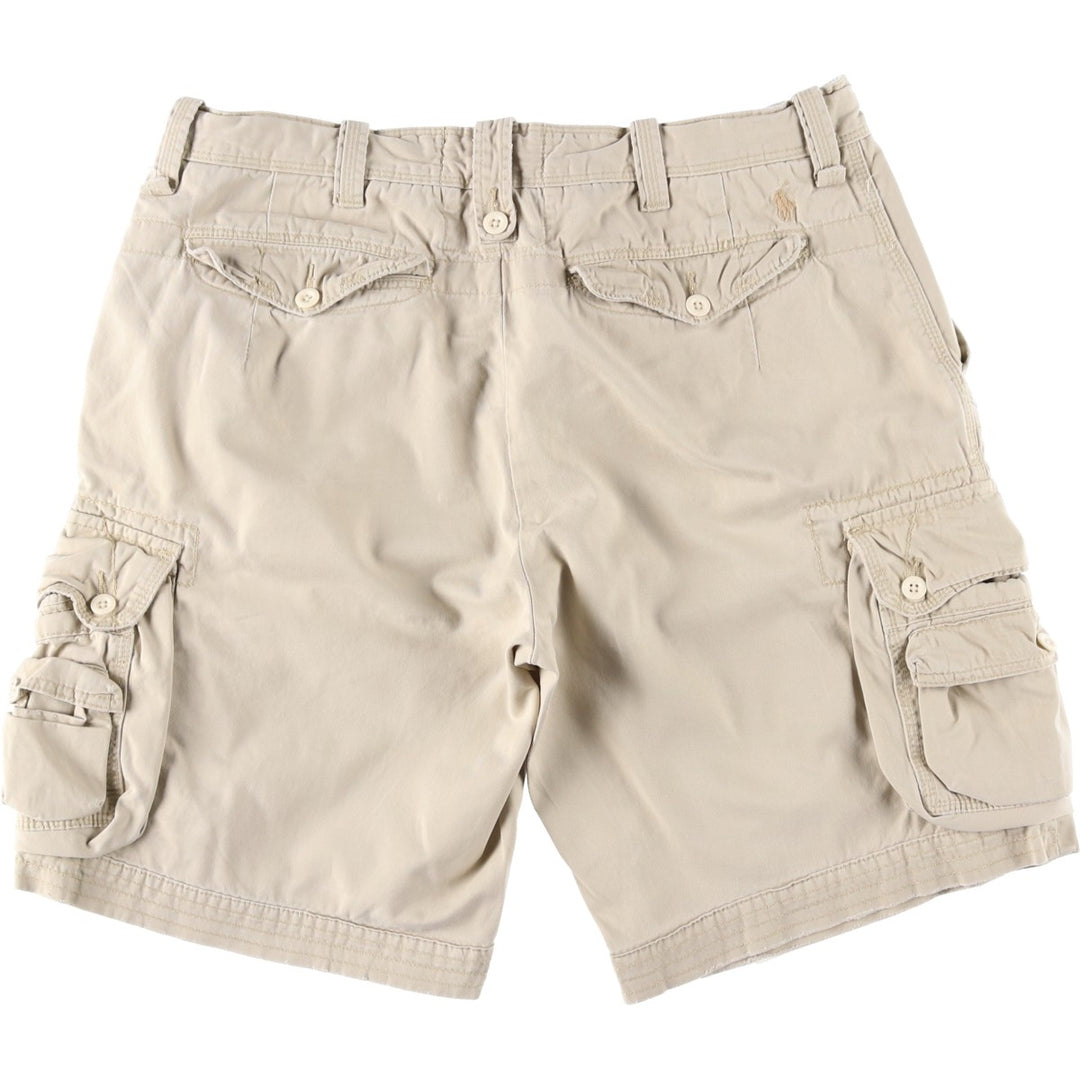 Ralph Lauren POLO by Ralph Lauren cargo shorts, half pants, men's size w36 cotton unbleached Vintage Second Hand