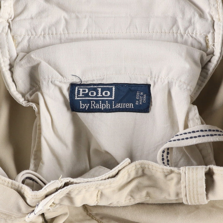 Ralph Lauren POLO by Ralph Lauren cargo shorts, half pants, men's size w36 cotton unbleached Vintage Second Hand