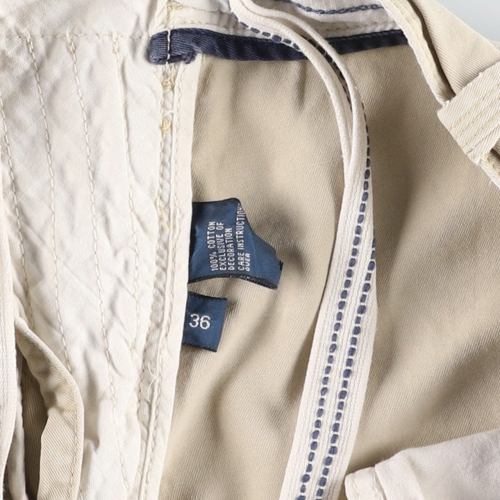 Ralph Lauren POLO by Ralph Lauren cargo shorts, half pants, men's size w36 cotton unbleached Vintage Second Hand