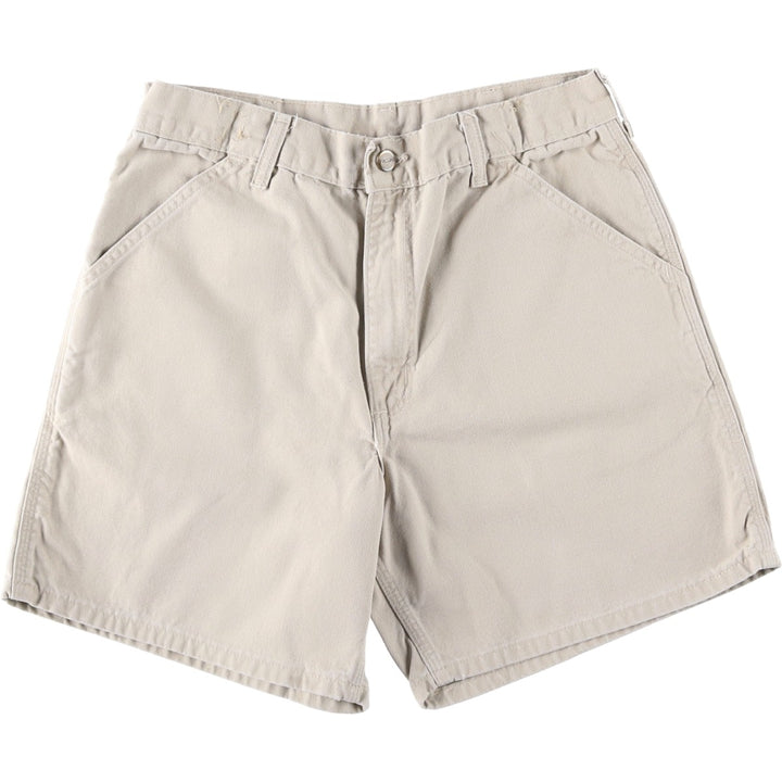 1990'S Carhartt Duck Canvas Shorts, Made in USA, Men's Size W32 (approx.), Vintage cotton ivory Vintage Second Hand