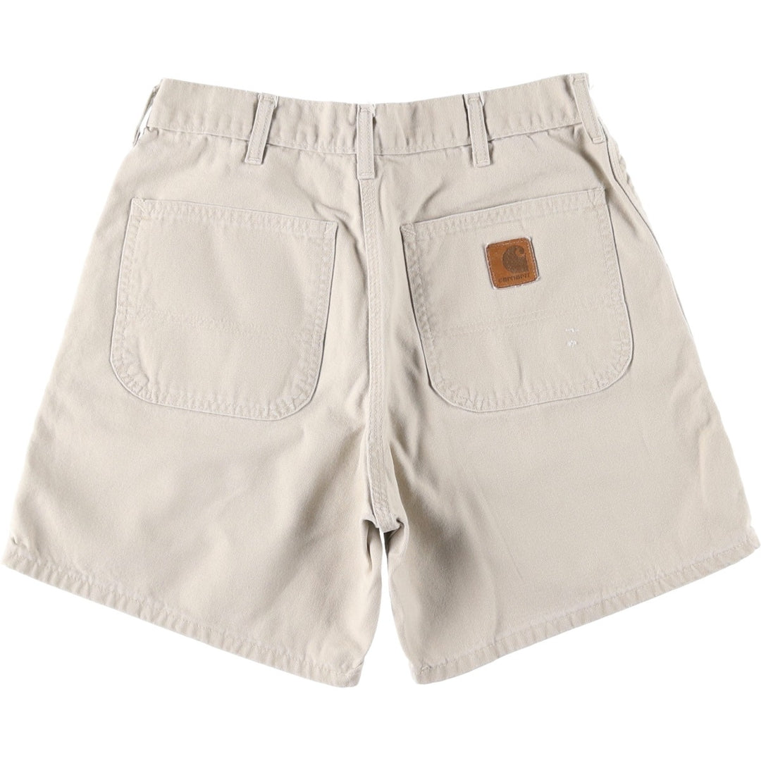 1990'S Carhartt Duck Canvas Shorts, Made in USA, Men's Size W32 (approx.), Vintage cotton ivory Vintage Second Hand