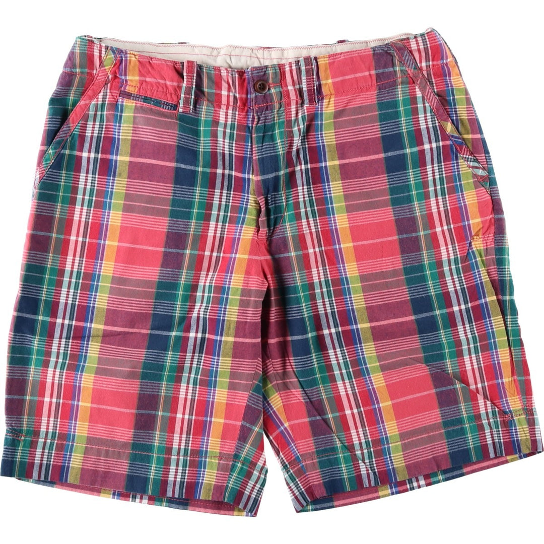 Ralph Lauren POLO by Ralph Lauren Check Pattern Cotton Shorts, Men's Size W37 cotton red type Vintage Second Hand