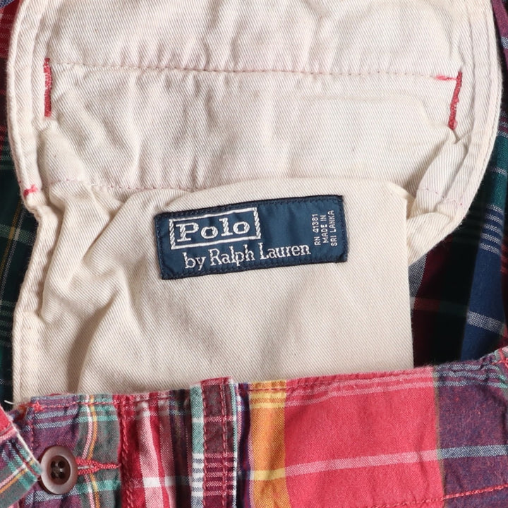 Ralph Lauren POLO by Ralph Lauren Check Pattern Cotton Shorts, Men's Size W37 cotton red type Vintage Second Hand