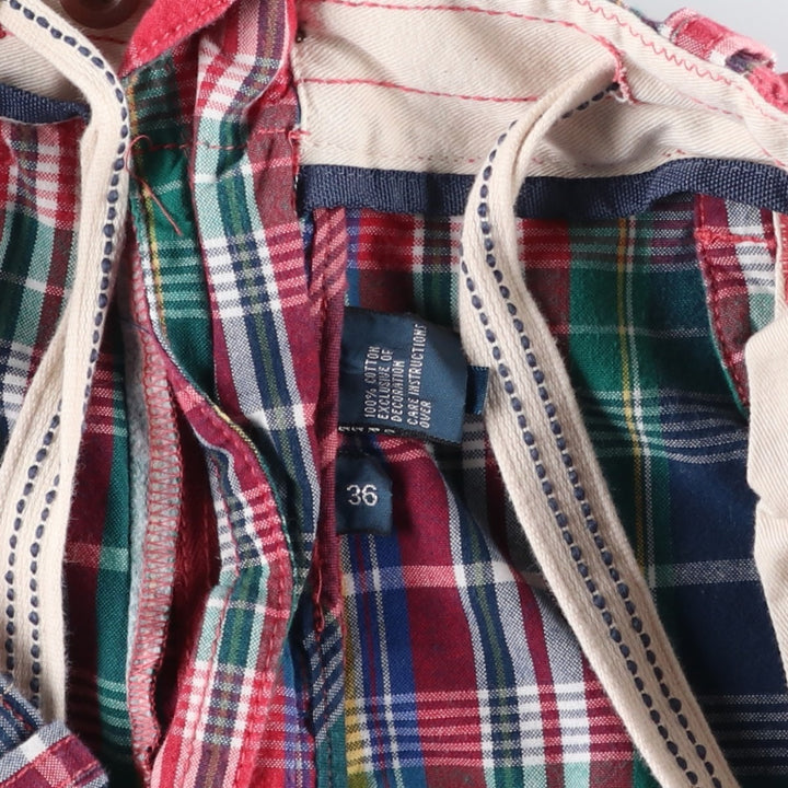 Ralph Lauren POLO by Ralph Lauren Check Pattern Cotton Shorts, Men's Size W37 cotton red type Vintage Second Hand