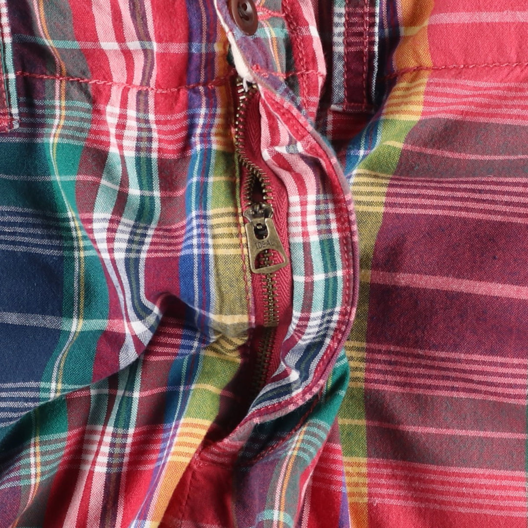 Ralph Lauren POLO by Ralph Lauren Check Pattern Cotton Shorts, Men's Size W37 cotton red type Vintage Second Hand