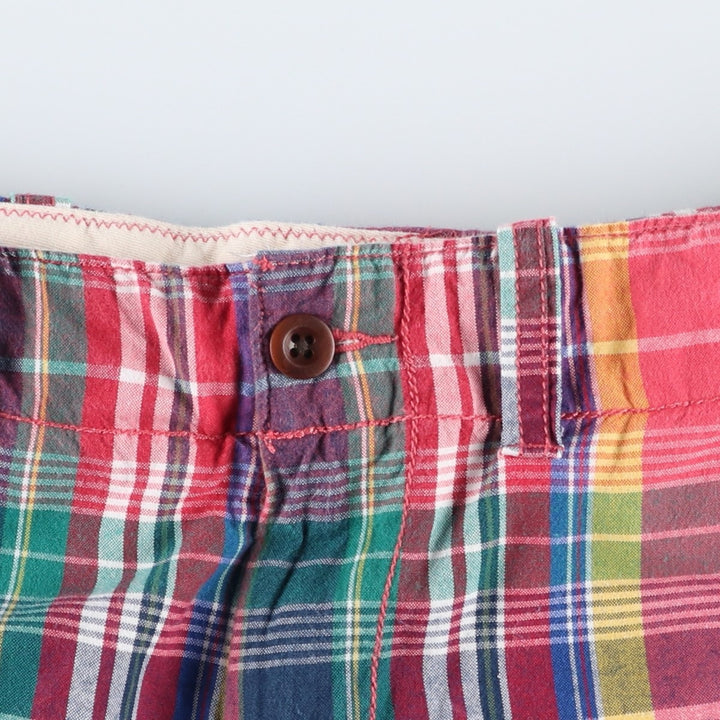 Ralph Lauren POLO by Ralph Lauren Check Pattern Cotton Shorts, Men's Size W37 cotton red type Vintage Second Hand