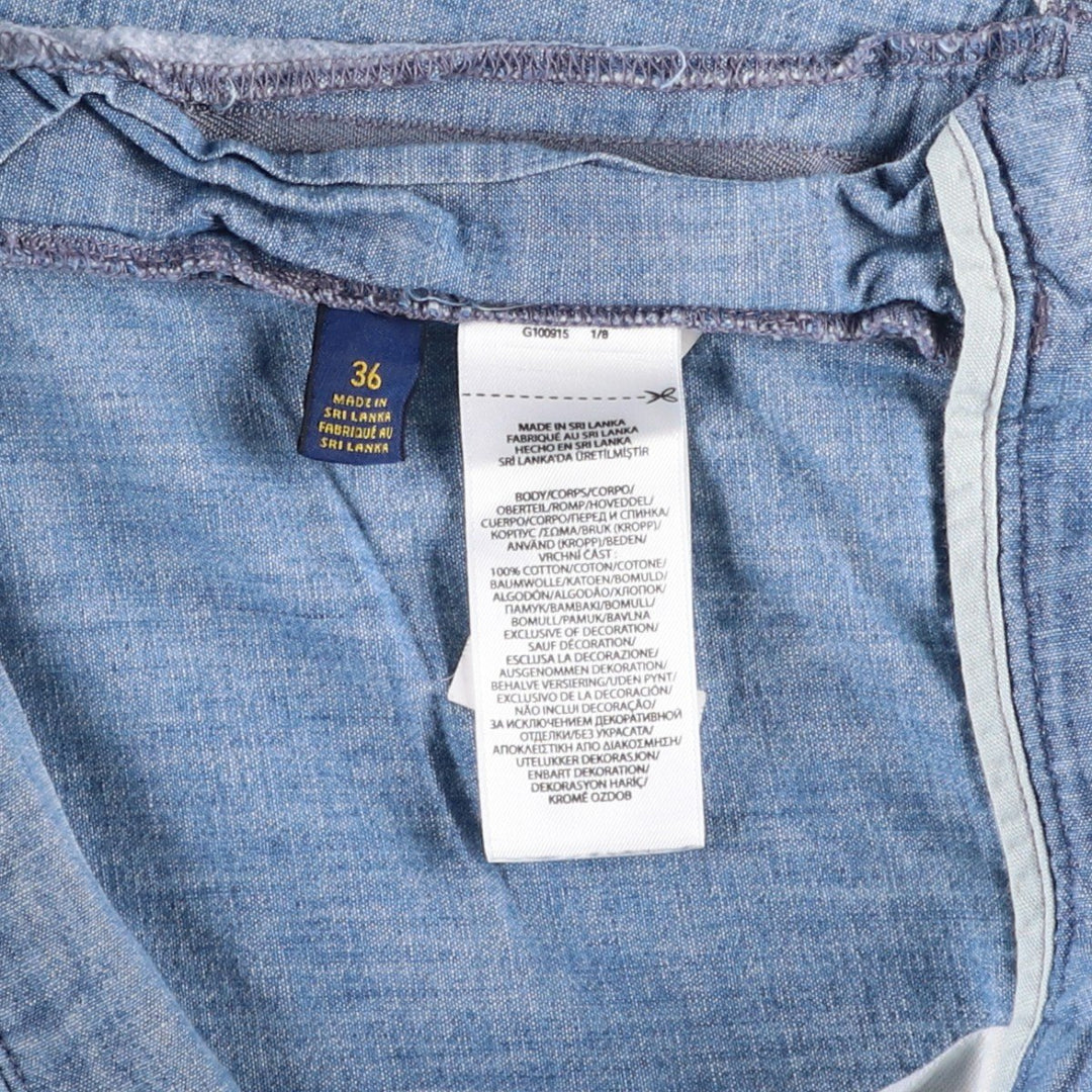 Ralph Lauren POLO RALPH LAUREN Chambray Cotton Shorts, Men's Size W37 (approx.) cotton blue type Vintage Second Hand