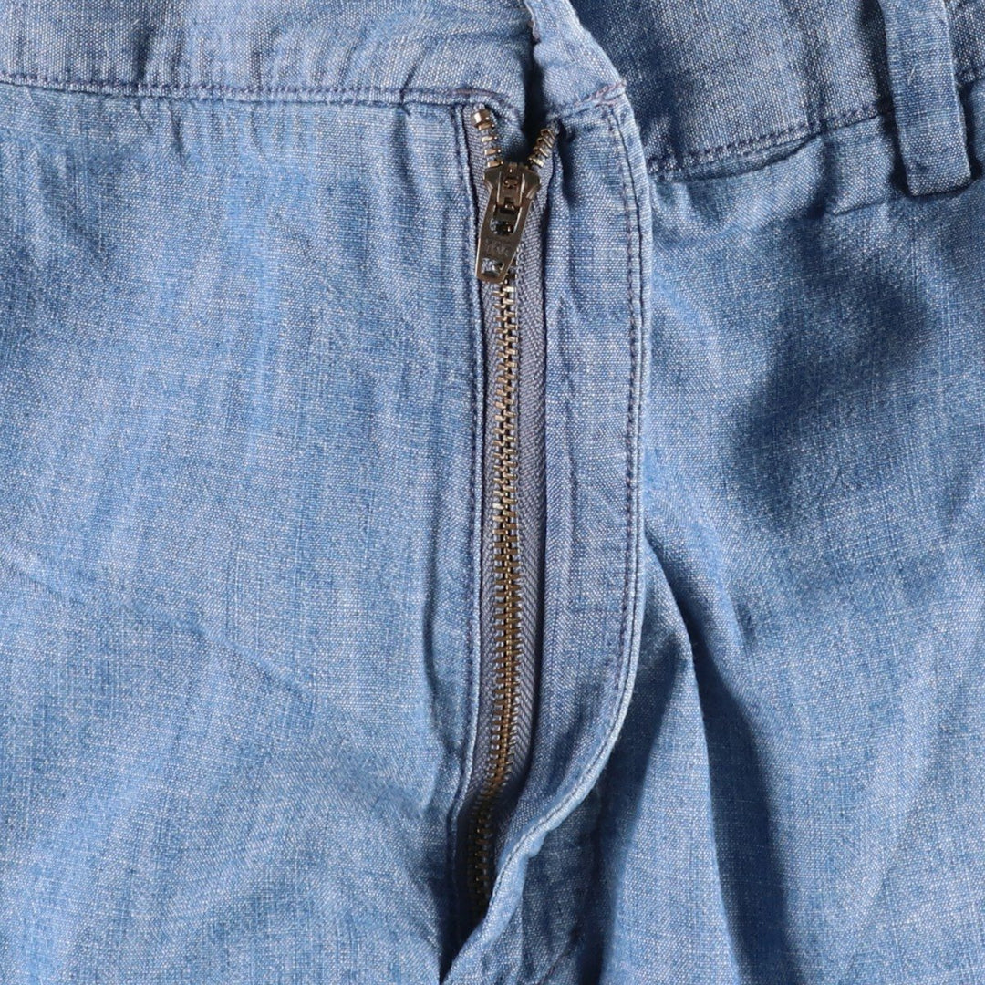 Ralph Lauren POLO RALPH LAUREN Chambray Cotton Shorts, Men's Size W37 (approx.) cotton blue type Vintage Second Hand