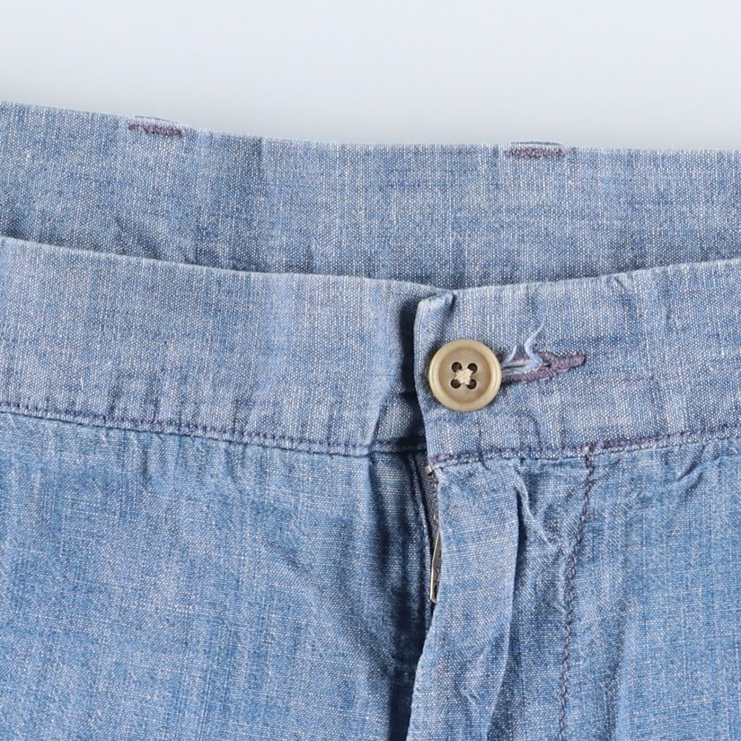 Ralph Lauren POLO RALPH LAUREN Chambray Cotton Shorts, Men's Size W37 (approx.) cotton blue type Vintage Second Hand