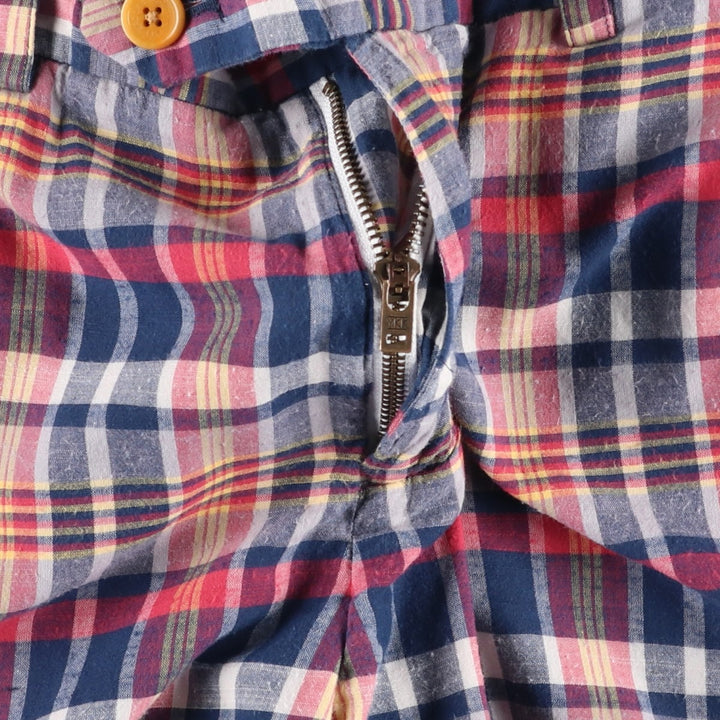 Brooks Brothers BERMUDA SHORT Check Pattern Cotton Shorts (Men's W33 equivalent) cotton red type Vintage Second Hand