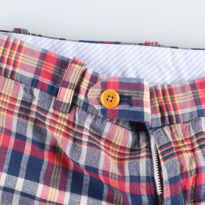 Brooks Brothers BERMUDA SHORT Check Pattern Cotton Shorts (Men's W33 equivalent) cotton red type Vintage Second Hand