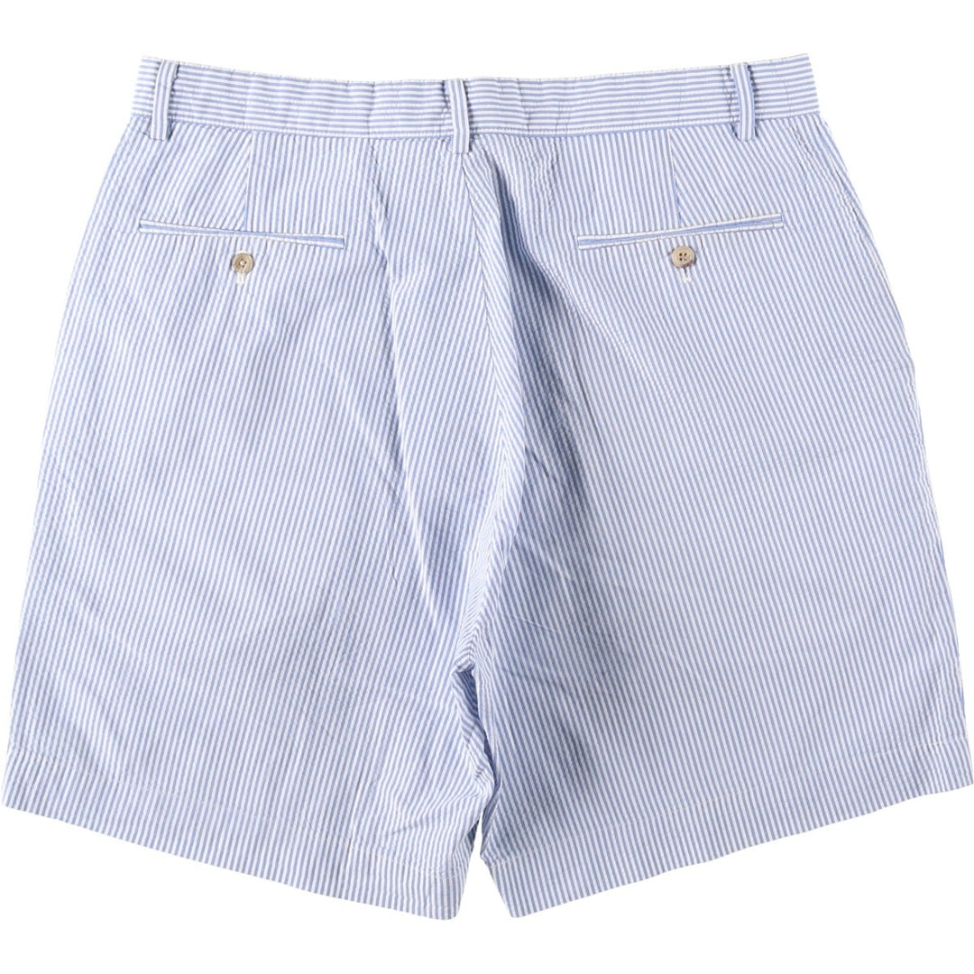 Ralph Lauren POLO by Ralph Lauren seersucker cotton shorts, men's size W34 (approx.) cotton Blue type light blue Vintage Second Hand